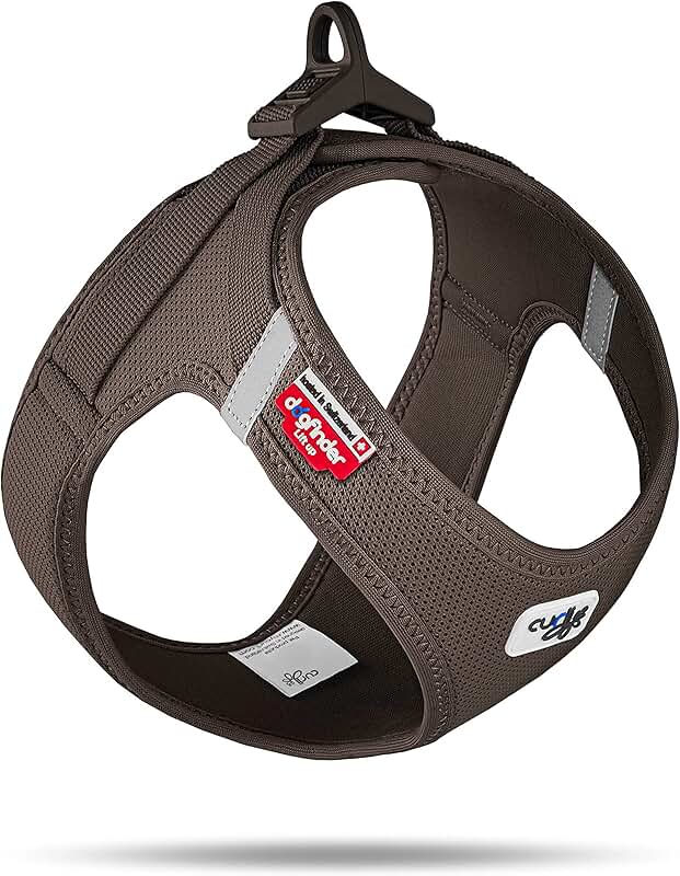 Brown Air-Mesh Vest Harness with Curli Clasp L