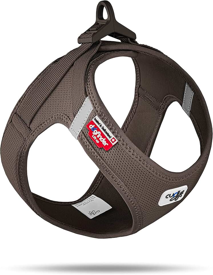 Brown Air-Mesh Vest Harness with Curli Clasp L