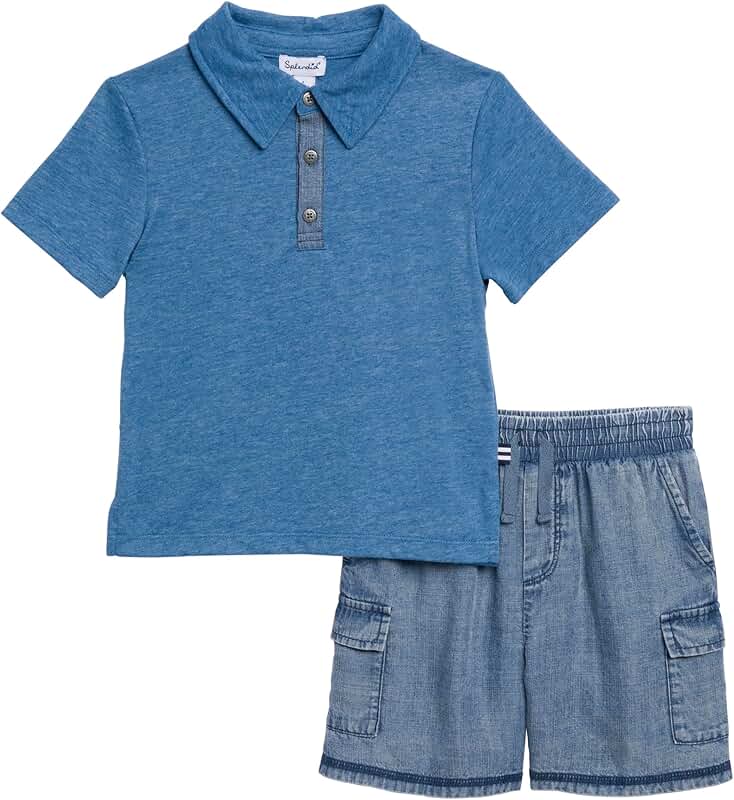 Baby and Toddler Polo Set in Blue, Size 2