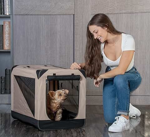Soft foldable crate for dogs, 26 inches