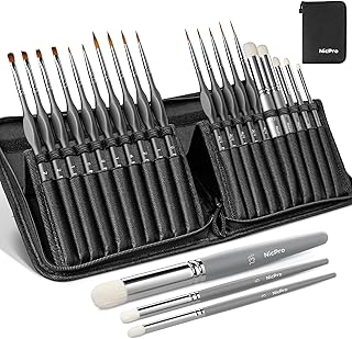 20-Piece Miniature Paint Brush Set with Nylon Case