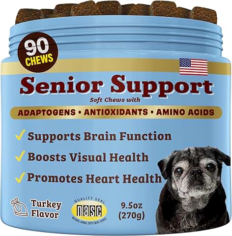 Senior Dog Vitamins for Brain, Heart, and Eye Health