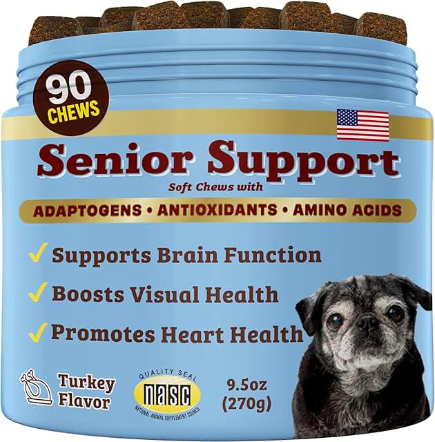 Senior Dog Vitamins for Brain, Heart, and Eye Health
