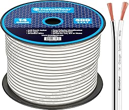 14 Gauge White Speaker Wire Cable, 500ft