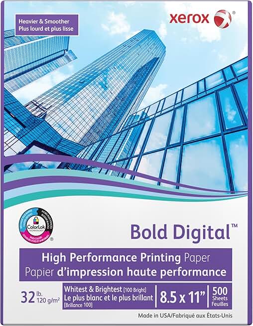 Bold digital printing paper, letter size, 500 sheets