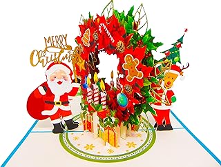 Christmas 3D Pop Up Card with Santa, Reindeer, and Gifts