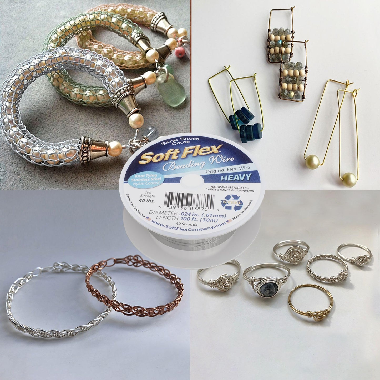 Heavy 0.24mm Beading Wire for Jewelry Making, 100 Feet