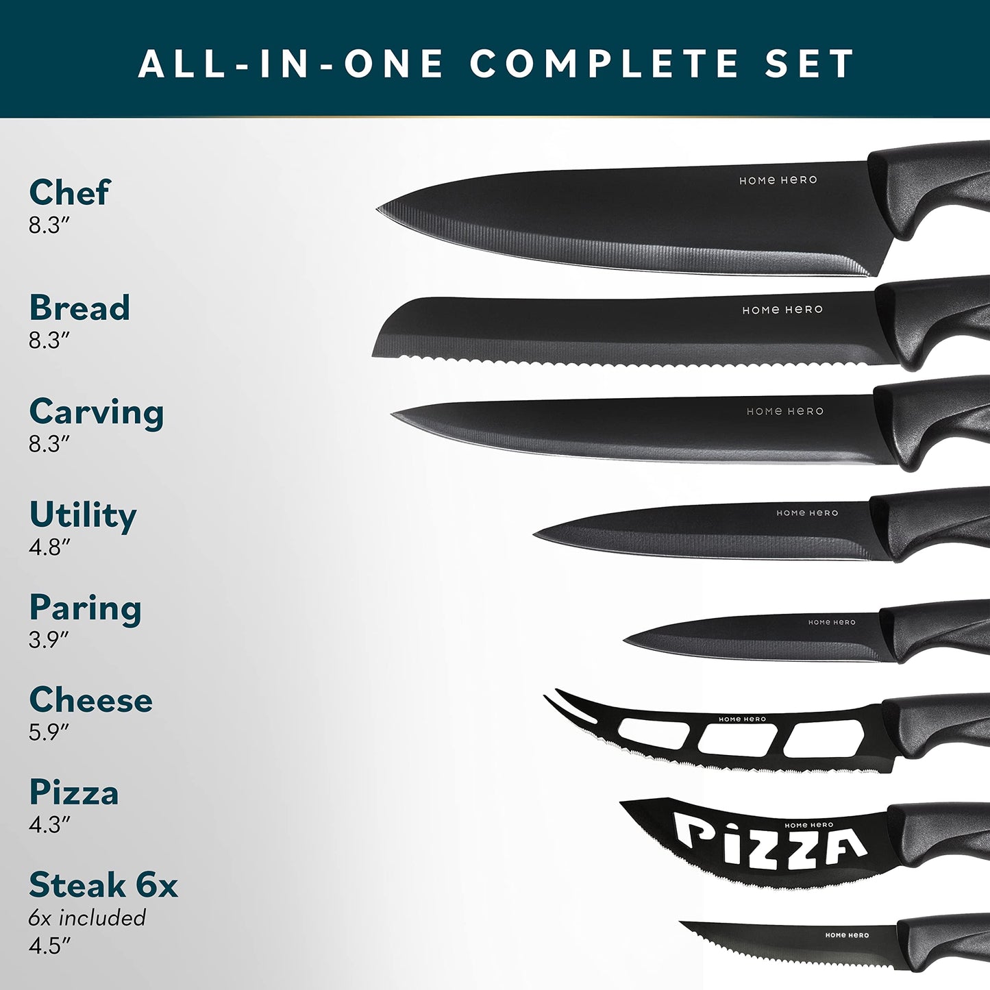 Kitchen Knife Set  17 piece Chef Knife Set with Stainless Steel Knives Set for Kitchen with Accessories