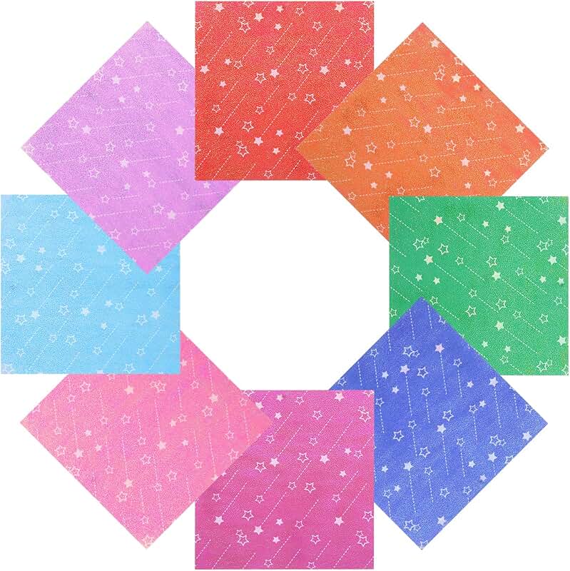 Colorful Glitter Origami Paper, 120 Sheets, 6x6 inches