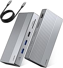 Dual Monitor Laptop Dock with 11 Ports and 100W Power