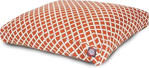 Burnt Orange Bamboo Small Rectangle Pet Dog Bed