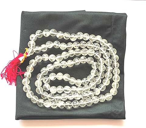 Rare Himalayan Ice Quartz Prayer Beads Necklace
