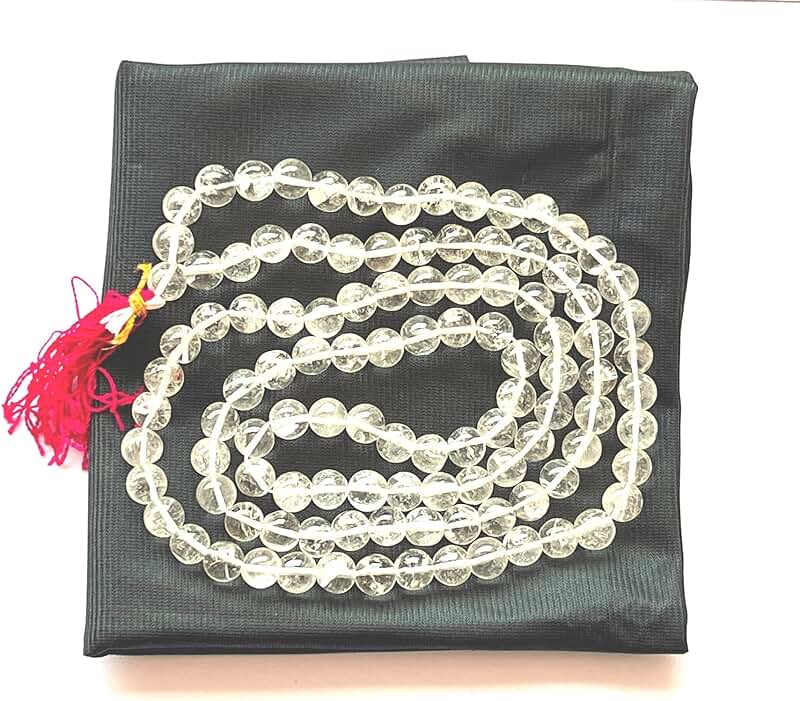 Rare Himalayan Ice Quartz Prayer Beads Necklace