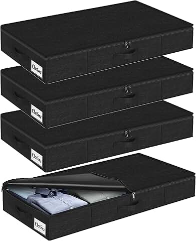 Set of 4 Slim Under Bed Storage Bins