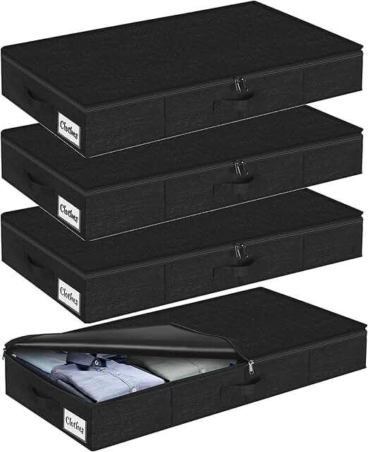 Set of 4 Slim Under Bed Storage Bins