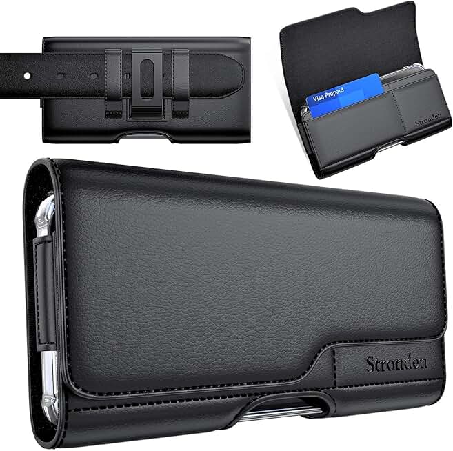 Leather Belt Case with Card Holder for iPhone Models