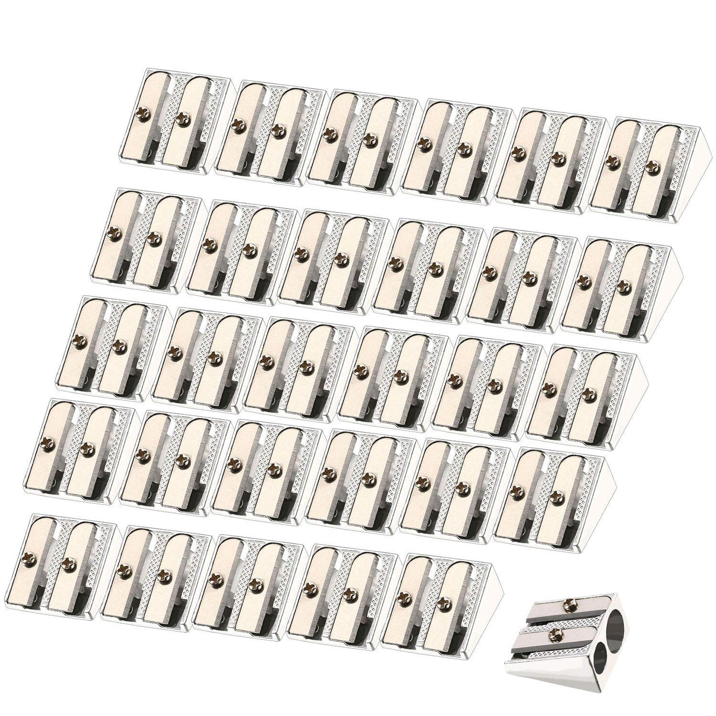 36 Pack Metal Pencil Sharpeners for Kids and Office
