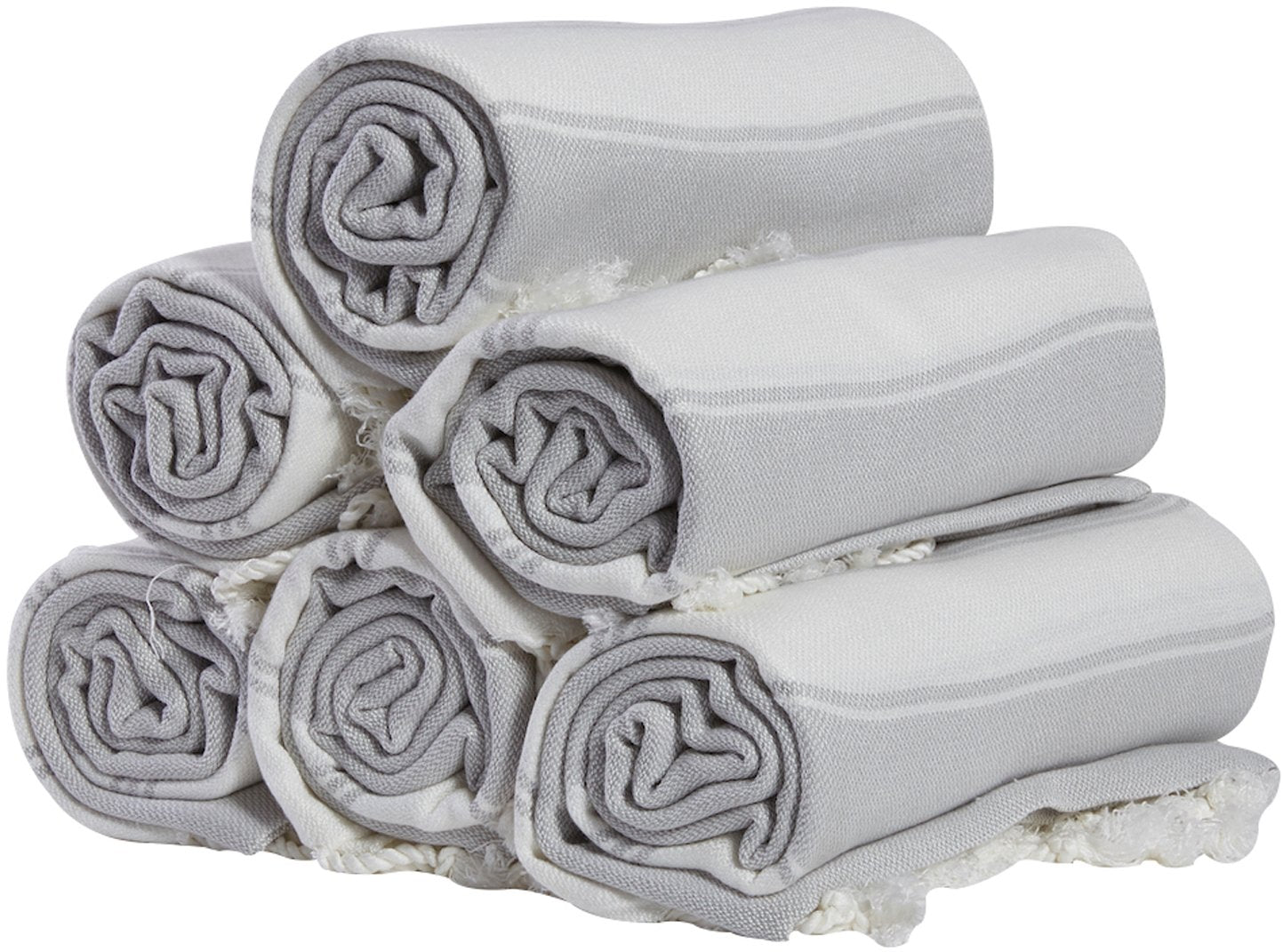 Set of 6) XXL Turkish Cotton Bath Beach Hammam Towel Peshtemal Throw Fouta Blanket Set