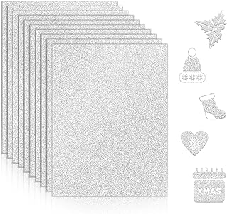 Silver Glitter Cardstock Paper, 100 Sheets, 8.5x11, 250 GSM