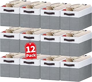 12 Large Fabric Storage Baskets with Handles