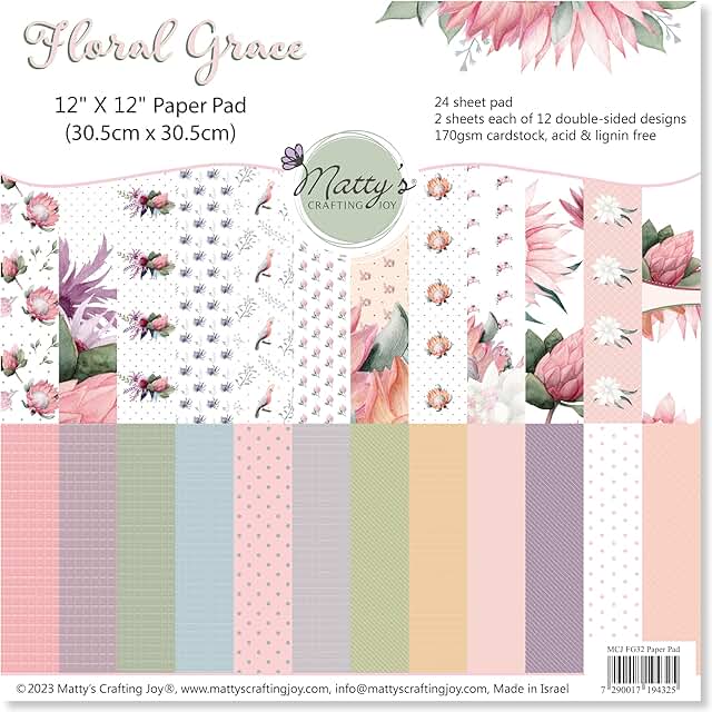 Floral Grace 12x12 Double Sided Scrapbook Paper Pack