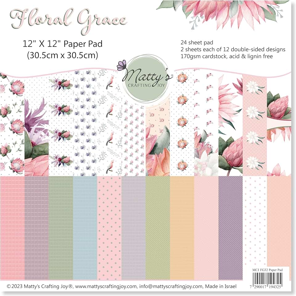 Floral Grace 12x12 Double Sided Scrapbook Paper Pack