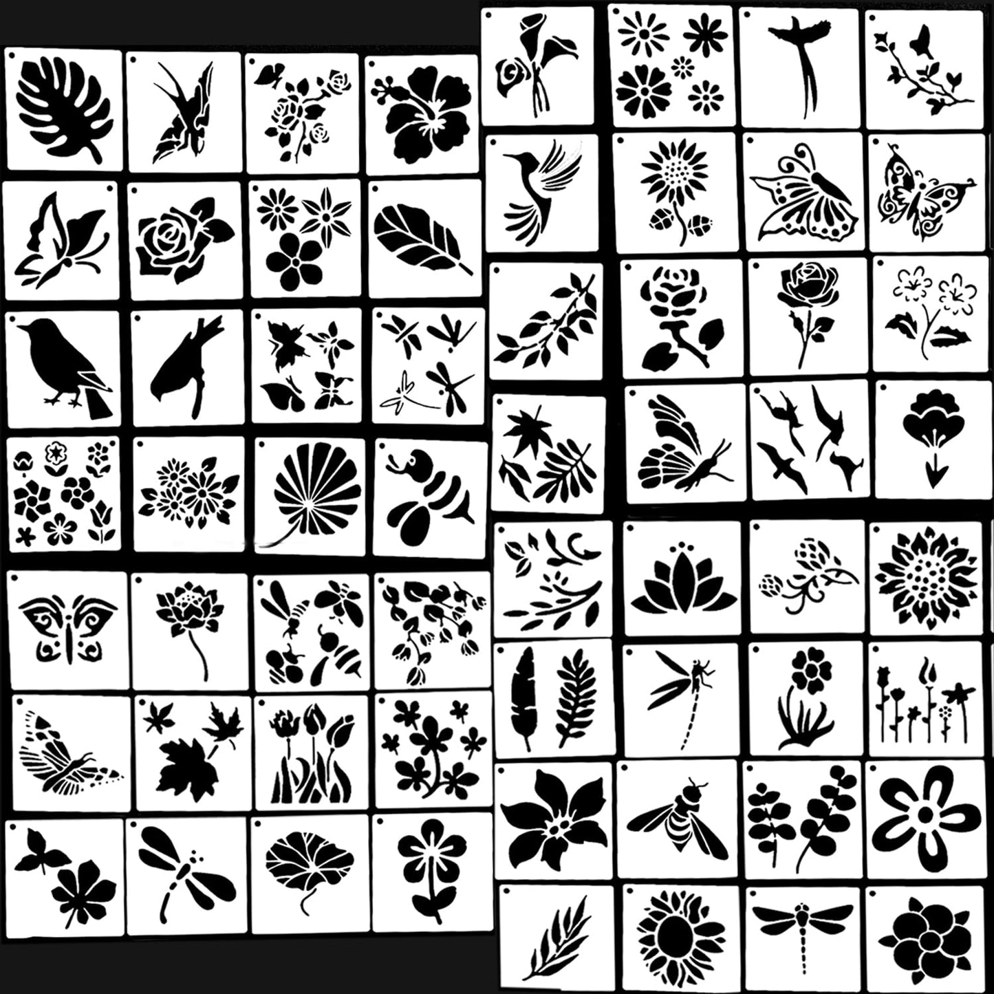 60 Pieces Reusable Wall Stencils for Painting on Wood Wall