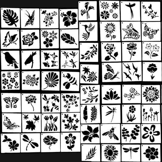 60 Pieces Reusable Wall Stencils for Painting on Wood Wall