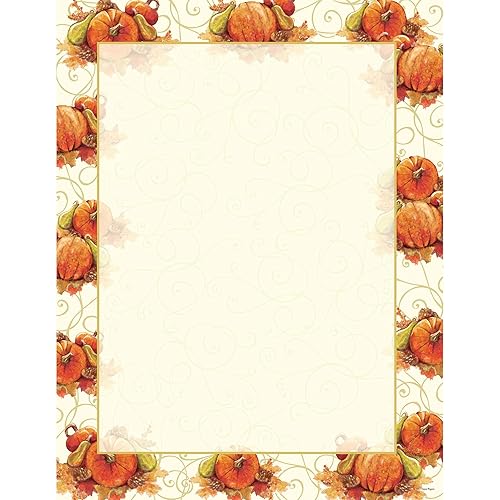 Fall Pumpkin Letterhead, 8.5" x 11", 80 sheets