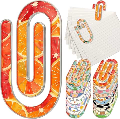 20 Pack Colorful Cartoon Acrylic Paper Clips for School and Office