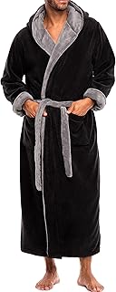 Hooded Plush Men's Big and Tall Sherpa Fleece Robe