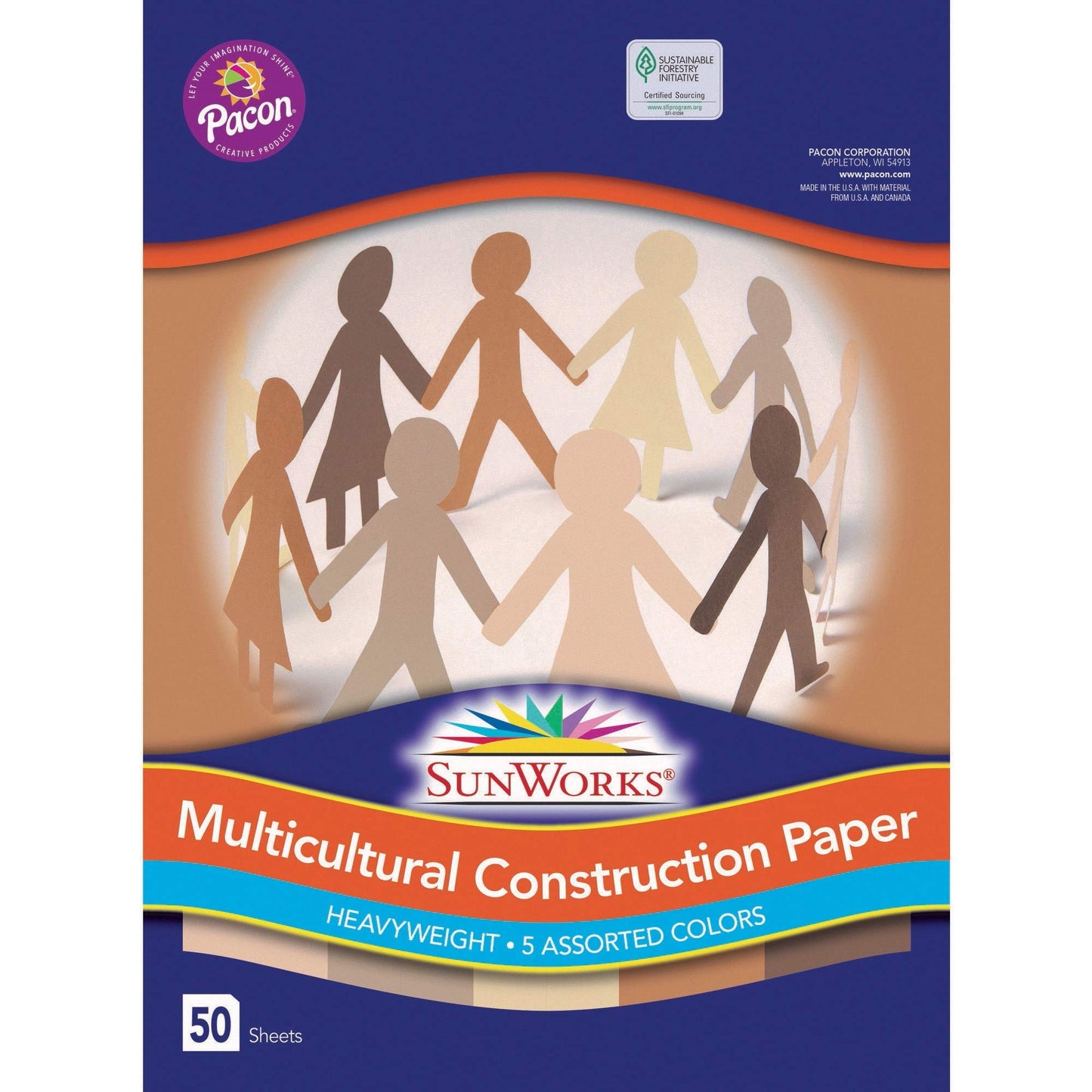 Multicultural Construction Paper, 9x12, 50 Sheets