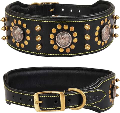 Genuine Leather Dog Collar for Medium to XL Breeds