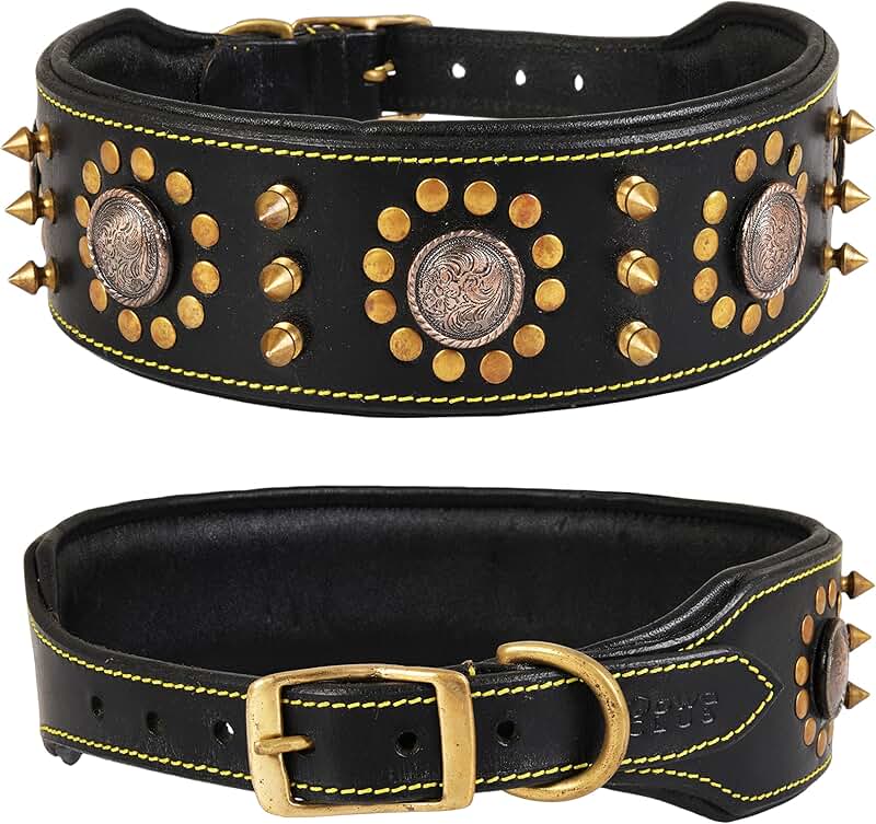 Genuine Leather Dog Collar for Medium to XL Breeds