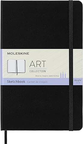 Large black hardcover sketchbook with 104 blank pages