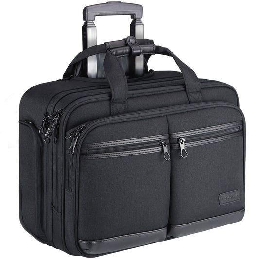 Premium rolling laptop bag fits up to 17.3 inch computer black