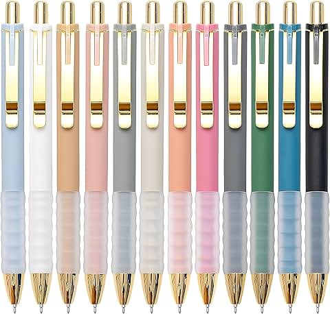 Black 1mm Retractable Ballpoint Pens, 12 Pack