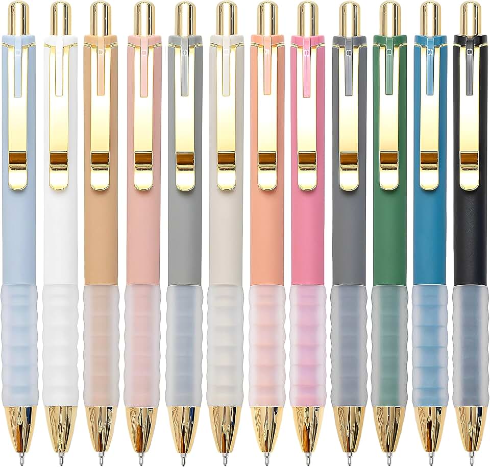 Black 1mm Retractable Ballpoint Pens, 12 Pack