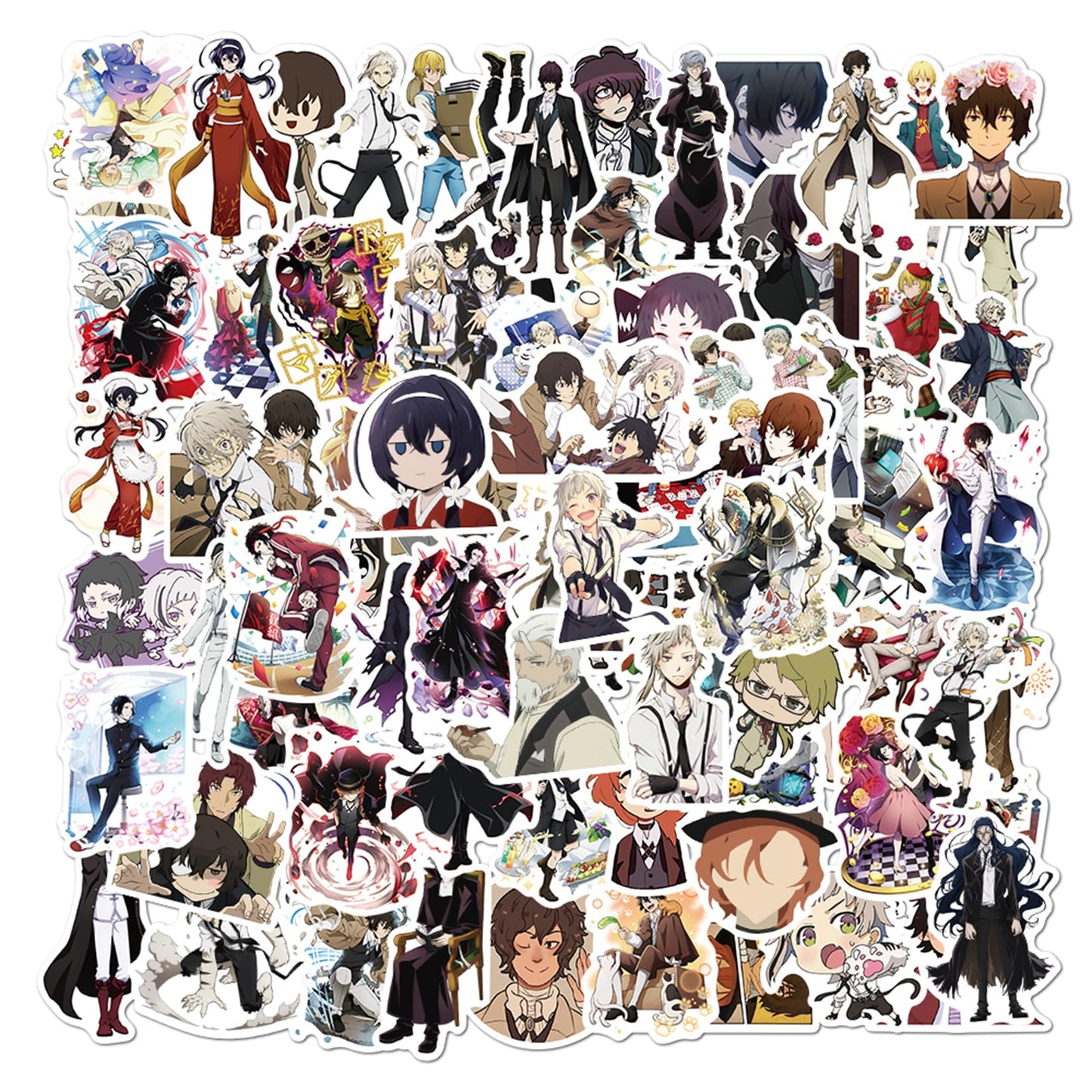 100 Cartoon Bungo Stray Dogs Stickers for Water Bottles and More