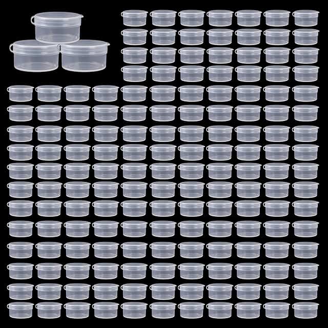 150pcs Clear 7g Cosmetic Jars with Snap Lids