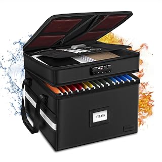 Fireproof Locking Document Box with 2 Layers and Tabs