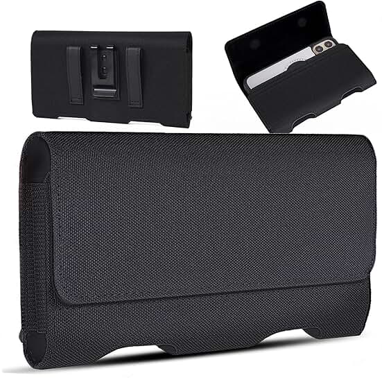 Nylon Cell Phone Holster Case with Belt Clip for iPhone and Galaxy