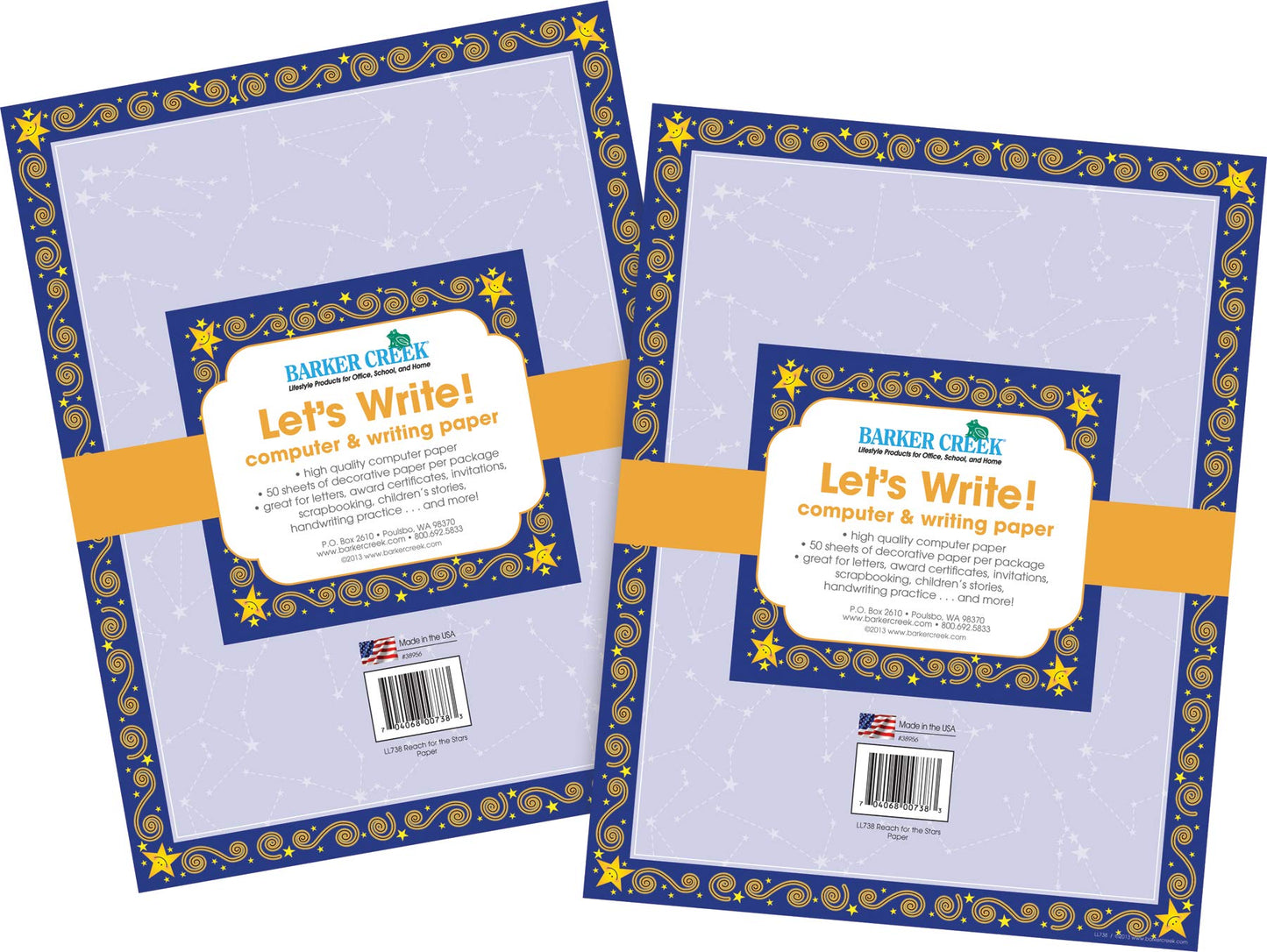Decorative 8.5" x 11" Computer Paper Set, 100 Sheets