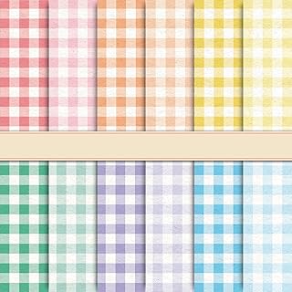 24 Pastel Plaid Pattern Paper Sheets for Crafts