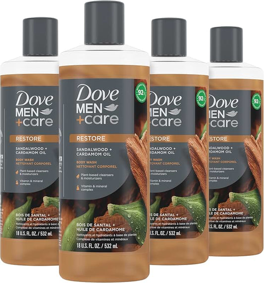 Men's Sandalwood and Cardamom Body Wash, 4-pack, 18 oz