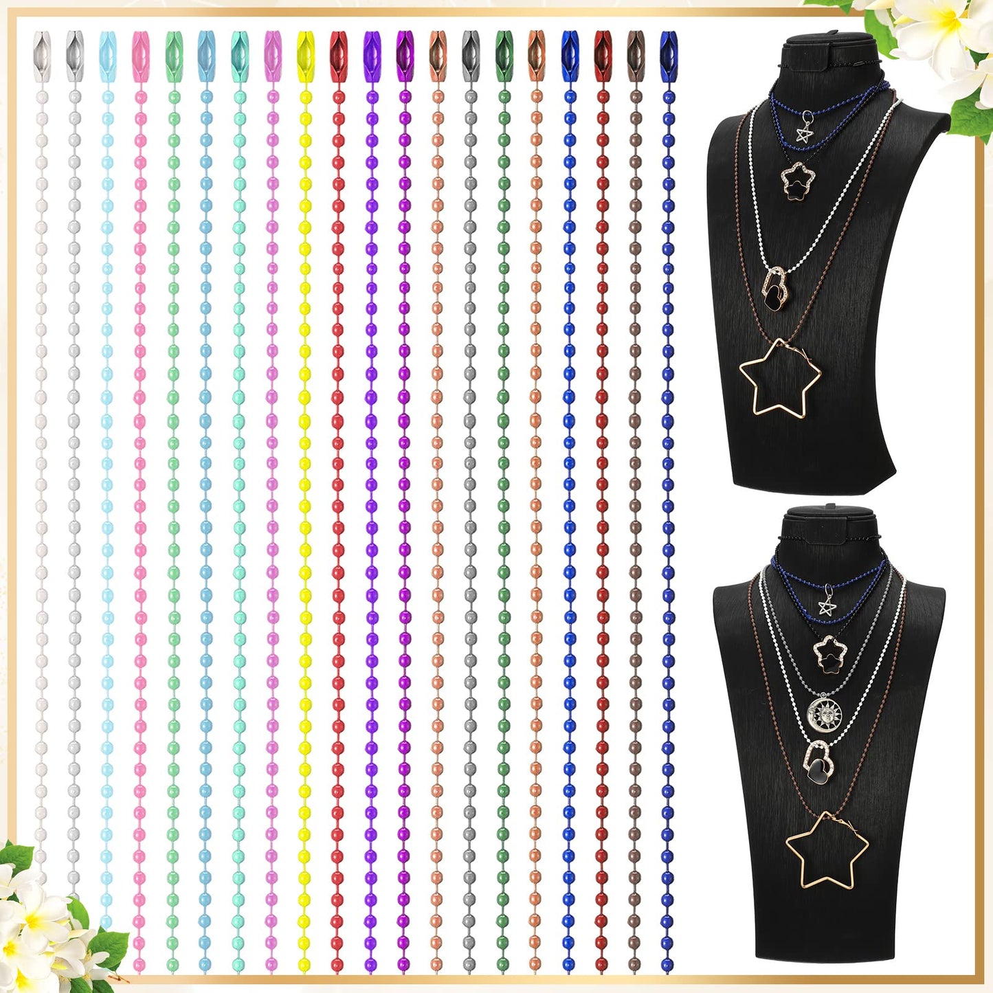 200 Pcs Stainless Steel Beaded Chain for Jewelry Making