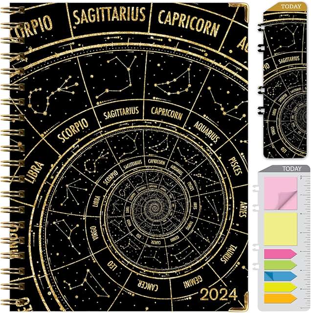 2024 Hardcover Daily Weekly Monthly Planner with Bookmark and Notes