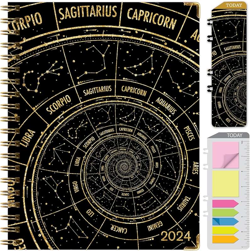 2024 Hardcover Daily Weekly Monthly Planner with Bookmark and Notes