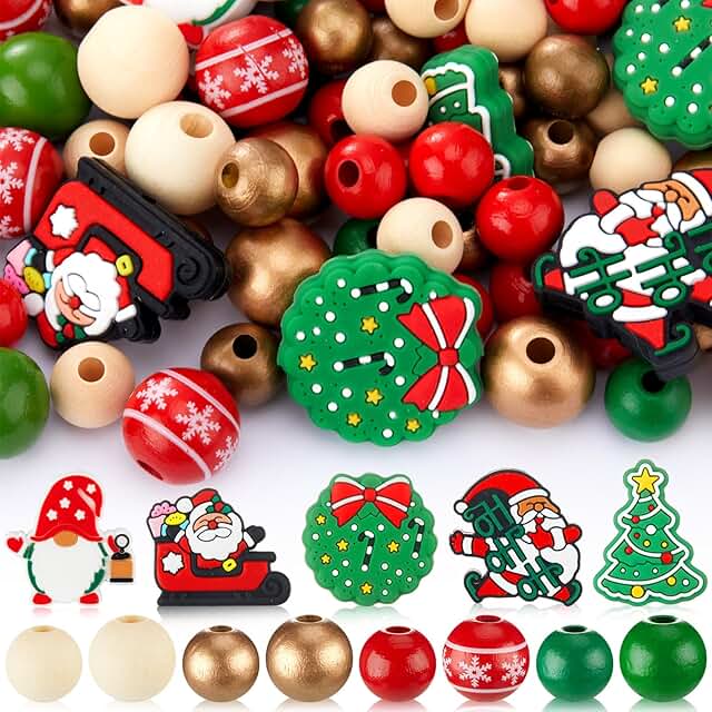 300 Pcs Christmas Silicone Beads for Crafts and Decorations