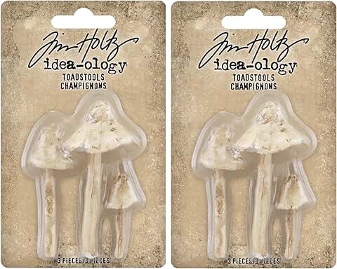 Bundle of 2 Resin Toadstools